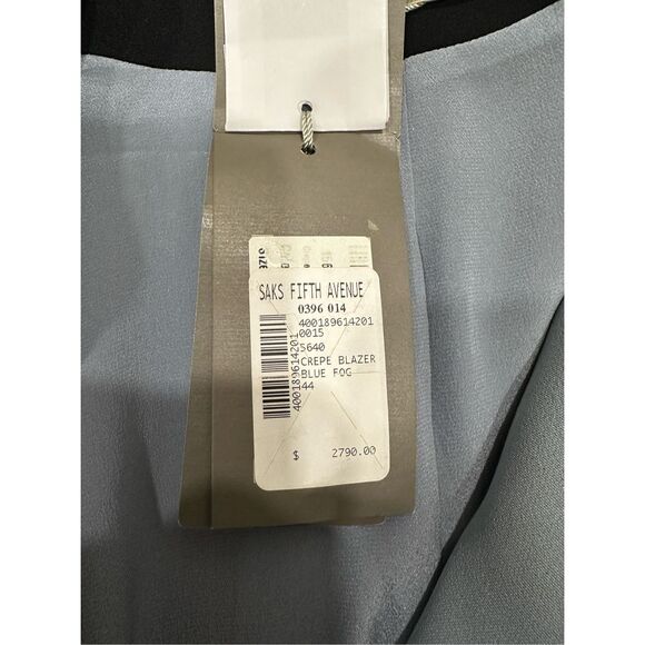 NWT Elie Saab Lapel Wool Crepe Blazer Blue Black Size FR44/US12 $2790 - Picture 14 of 15